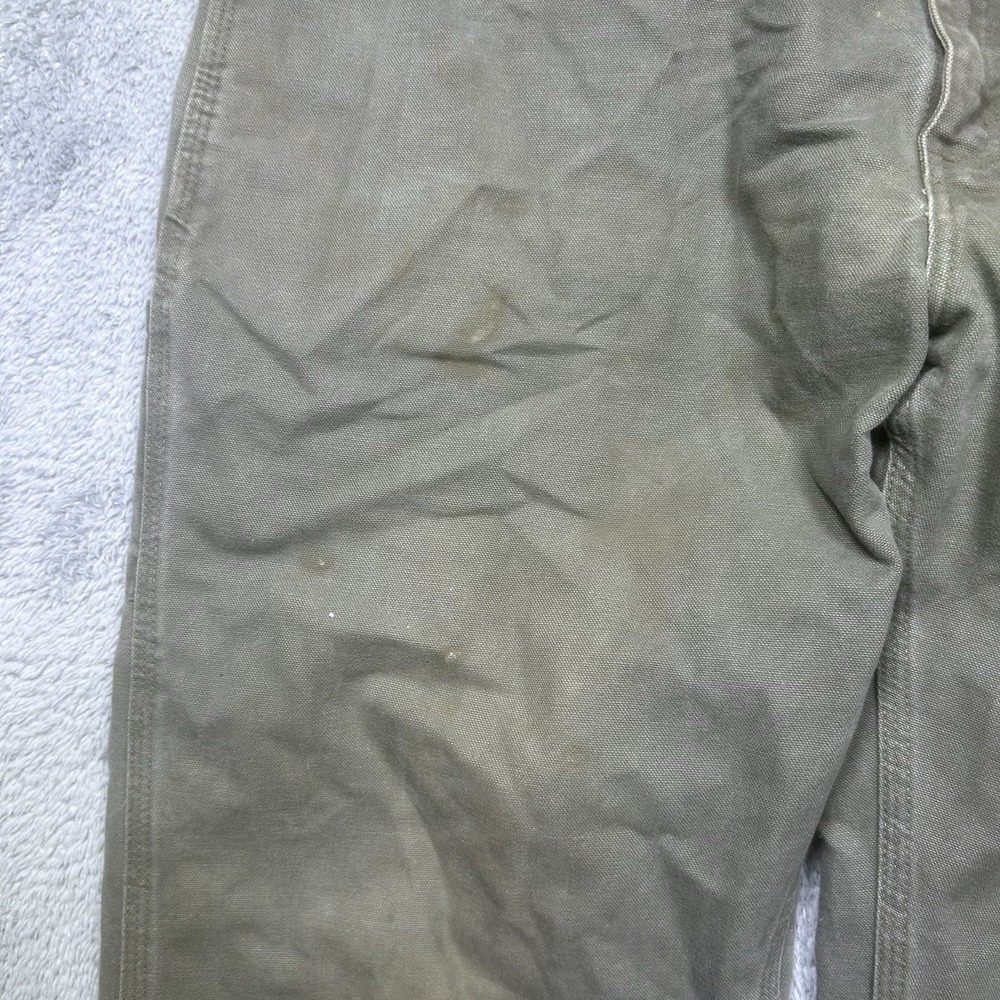 Carhartt Pants Mens 42x30 Moss Green Carpenter Dungaree Canvas Duck B11 MOS - Picture 7 of 15
